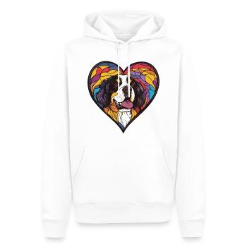 Saint Bernard Hund Herz Hundeliebe - Männer Premium Bio Hoodie - Weiß - Vorne - Nico (187cm)