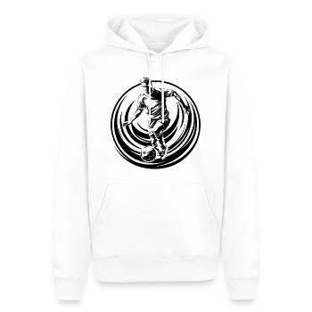 Fussballer Fussball Spieler Mann Silhouette - Männer Premium Bio Hoodie - Weiß - Vorne - Nico (187cm)