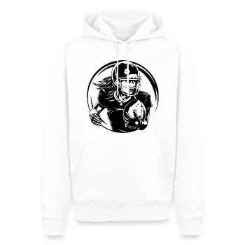 American Football Frau Silhouette - Männer Premium Bio Hoodie - Weiß - Vorne - Nico (187cm)