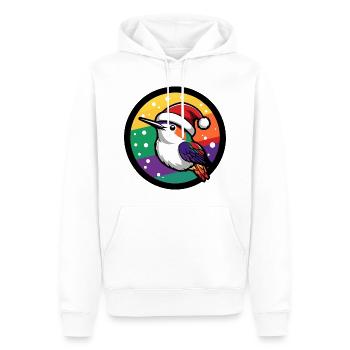 Colibri oiseau animal de Noël - Sweat à capuche Premium bio Homme - blanc - Devant - Nico (187cm)