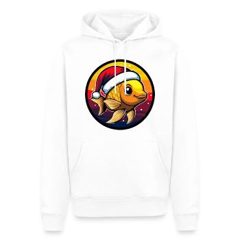Poisson rouge animal de Noël - Sweat à capuche Premium bio Homme - blanc - Devant - Nico (187cm)