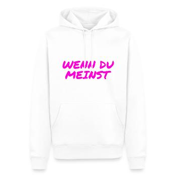 wenn du meinst - Männer Premium Bio Hoodie - Weiß - Vorne - Nico (187cm)