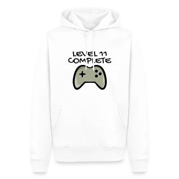 11. Geburtstag - Gamer 11 - 11 Jahre Geschenk - Männer Premium Bio Hoodie - Weiß - Vorne - Nico (187cm)