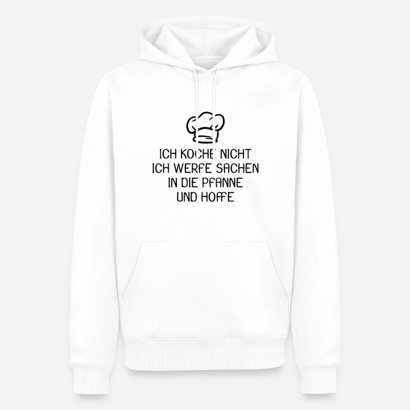 Koch Kochen Spruch lustig - Männer Premium Bio Hoodie - Weiß
