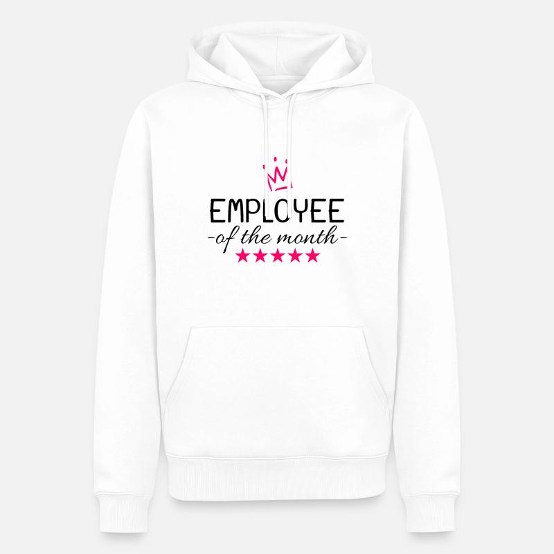 Mitarbeiter des Monats Geschenk - Männer Premium Bio Hoodie - Weiß