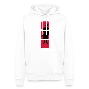 Motif de la bande batteur musicien - Sweat à capuche Premium bio Homme - blanc - Devant - Nico (187cm)