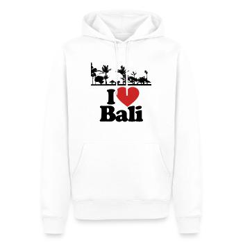 I love Bali gift! Ich liebe Bali Geschenkidee - Männer Premium Bio Hoodie - Weiß - Vorne - Nico (187cm)