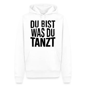 Du bist was du tanz - Männer Premium Bio Hoodie - Weiß - Vorne - Nico (187cm)