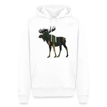 Elch Camping Jäger Naturfreund T-Shirt Geschenk - Männer Premium Bio Hoodie - Weiß - Vorne - Nico (187cm)