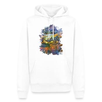 Dreamer - Men’s Premium Organic Hoodie - white - Front - Nico (187cm)