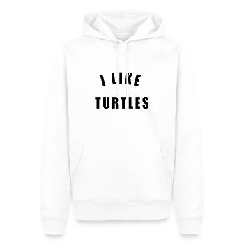 J'AIME LES TORTUES! IDEE CADEAU - Sweat à capuche Premium bio Homme - blanc - Devant - Nico (187cm)