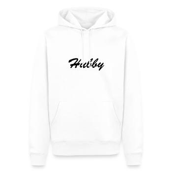 HUBBY - Männer Premium Bio Hoodie - Weiß - Vorne - Nico (187cm)