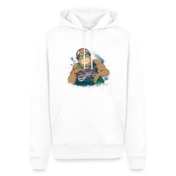 Gorilla Jungle Hiphop - Männer Premium Bio Hoodie - Weiß - Vorne - Nico (187cm)