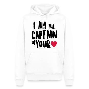 i am the captain of your heart - Sweat à capuche Premium bio Homme - blanc - Devant - Nico (187cm)
