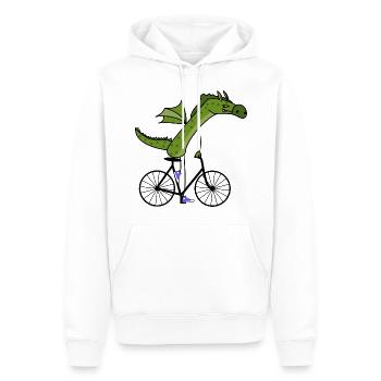sportlicher Drache - Männer Premium Bio Hoodie - Weiß - Vorne - Nico (187cm)
