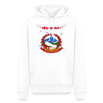 Nepal - Männer Premium Bio Hoodie - Weiß - Vorne - Nico (187cm)