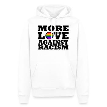 More Love Against Racism - Männer Premium Bio Hoodie - Weiß - Vorne - Nico (187cm)