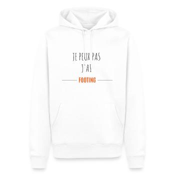 Je peux pas j'ai Footing - Sweat à capuche Premium bio Homme - blanc - Devant - Nico (187cm)