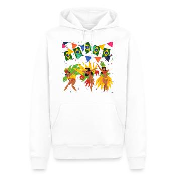 Samba Party - Brazil - Men’s Premium Organic Hoodie - white - Front - Nico (187cm)