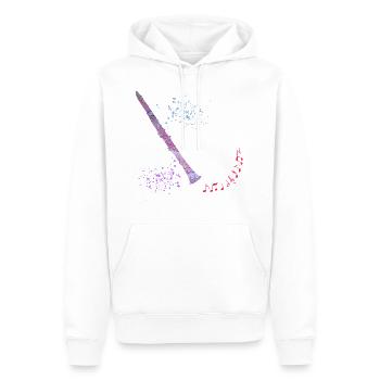 clarinette e 62 - Sweat à capuche Premium bio Homme - blanc - Devant - Nico (187cm)