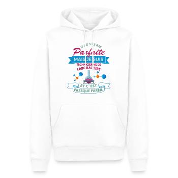 Technicienne de laboratoire parfaite shirt cadeau - Sweat à capuche Premium bio Homme - blanc - Devant - Nico (187cm)