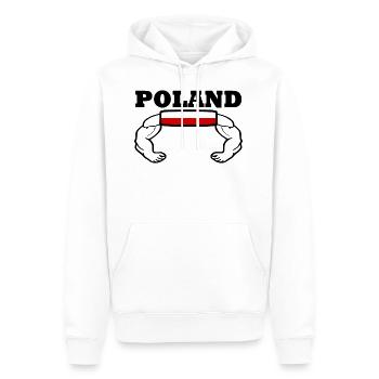 Pologne - Sweat à capuche Premium bio Homme - blanc - Devant - Nico (187cm)