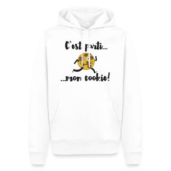 C'est parti mon cookie (c'est parti mon kiki) - Sweat à capuche Premium bio Homme - blanc - Devant - Nico (187cm)
