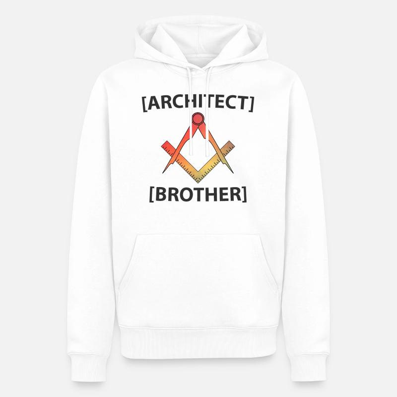 Architecte Frère - Sweat à capuche Premium bio Homme - blanc