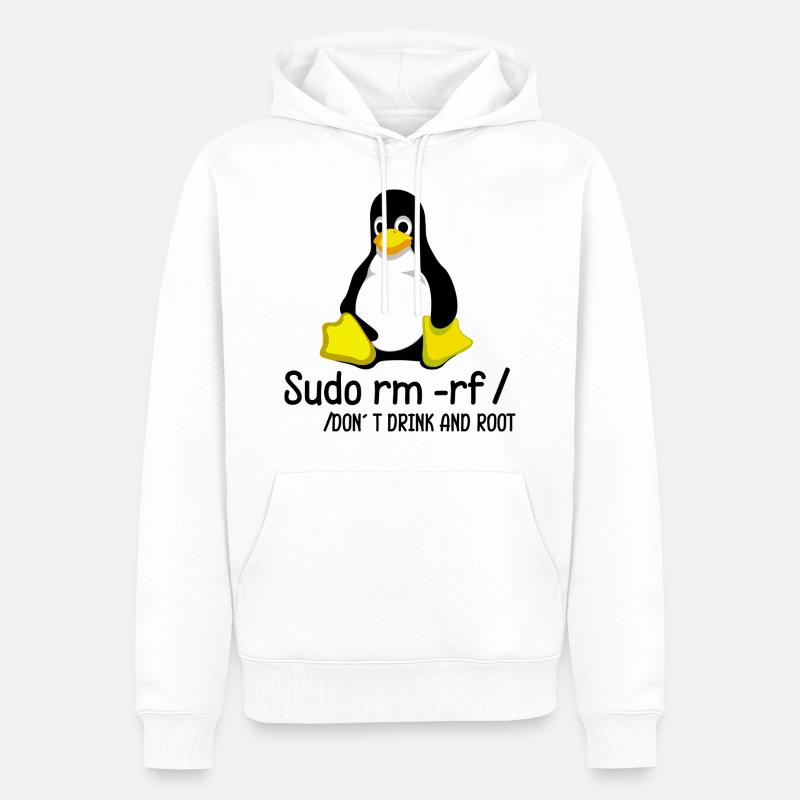 Root Programmierer Tux Pinguin Coding - Männer Premium Bio Hoodie - Weiß