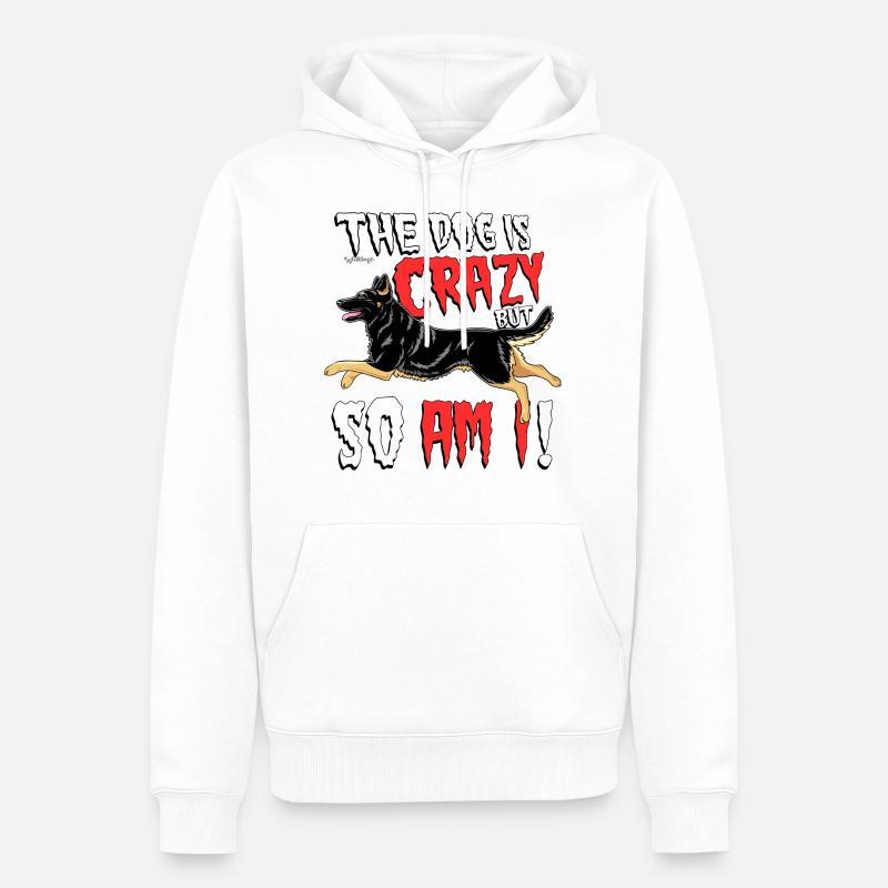 Deutscher Schäferhund Verrückt 4 - Männer Premium Bio Hoodie - Weiß