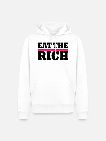 Eat the rich - Männer Premium Bio Hoodie - Weiß