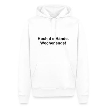 Hoch die Hände, Wochenende! - Männer Premium Bio Hoodie - Weiß - Vorne - Nico (187cm)