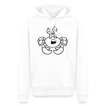 Crabe mignon et planifié - Sweat à capuche Premium bio Homme - blanc - Devant - Nico (187cm)