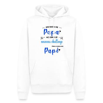 Mission de papa accomplie nouveau challenge être  - Sweat à capuche Premium bio Homme - blanc - Devant - Nico (187cm)