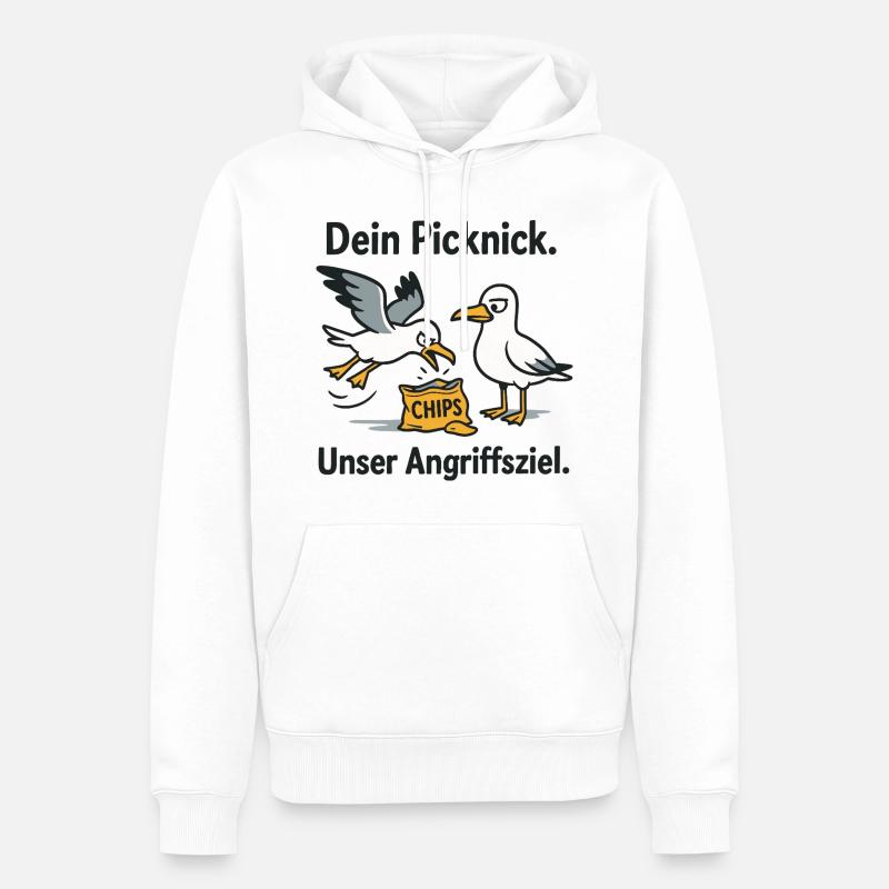 Dein Picknick Unser Angriffsziel - Männer Premium Bio Hoodie - Weiß