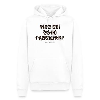 Que peut-il se passer ? - Sweat à capuche Premium bio Homme - blanc - Devant - Nico (187cm)