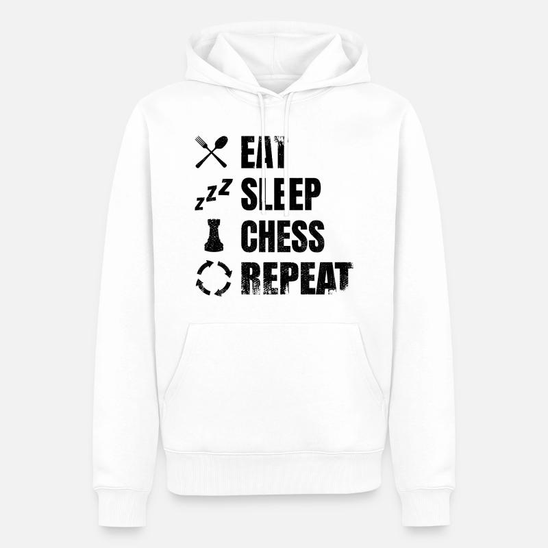 Manger, dormir, répéter les échecs - Sweat à capuche Premium bio Homme - blanc