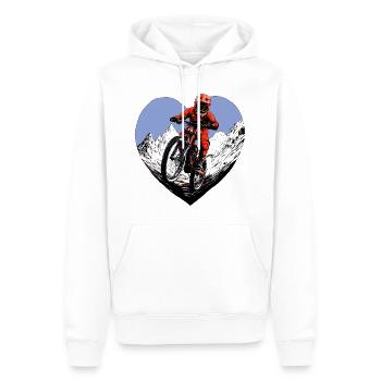 Mountainbike Liebe - Männer Premium Bio Hoodie - Weiß - Vorne - Nico (187cm)