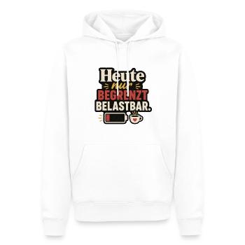 Heute nur begrenzt belastbar - Männer Premium Bio Hoodie - Weiß - Vorne - Nico (187cm)