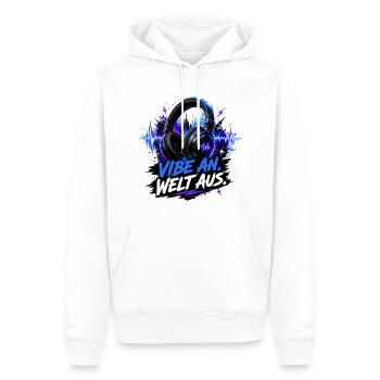 Ambiance ON -Monde Éteint - Sweat à capuche Premium bio Homme - blanc - Devant - Nico (187cm)