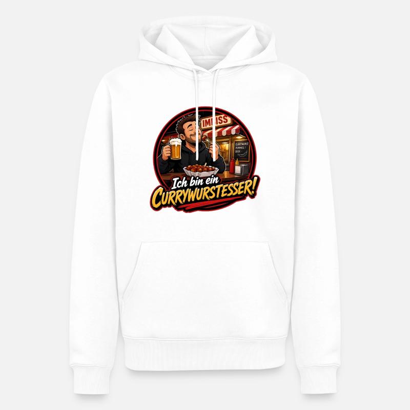 Currywurstesser - Männer Premium Bio Hoodie - Weiß