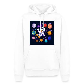 Astronaut Duck – Ente im Weltraum | Lustiges Space - Männer Premium Bio Hoodie - Weiß - Vorne - Nico (187cm)