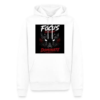 Concentre-toi, sois silencieux, domine Panthère - Sweat à capuche Premium bio Homme - blanc - Devant - Nico (187cm)