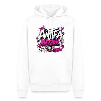 Antifa Mädchen - Männer Premium Bio Hoodie - Weiß - Vorne - Nico (187cm)