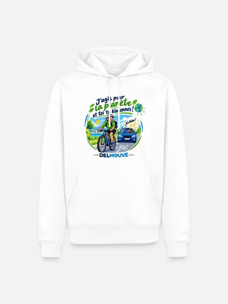 Vélo Humor – Ich spiele für den Planeten. - Männer Premium Bio Hoodie - Weiß