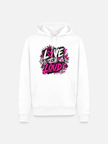 Love is loud - Männer Premium Bio Hoodie - Weiß