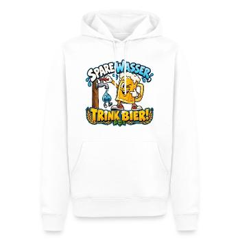 Spare Wasser, trink Bier! – Lustiger Bierkrug - Männer Premium Bio Hoodie - Weiß - Vorne - Nico (187cm)