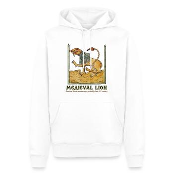 MITTELALTERLICHES LÖWEN-Ostslawisches Manuskript - Männer Premium Bio Hoodie - Weiß - Vorne - Nico (187cm)