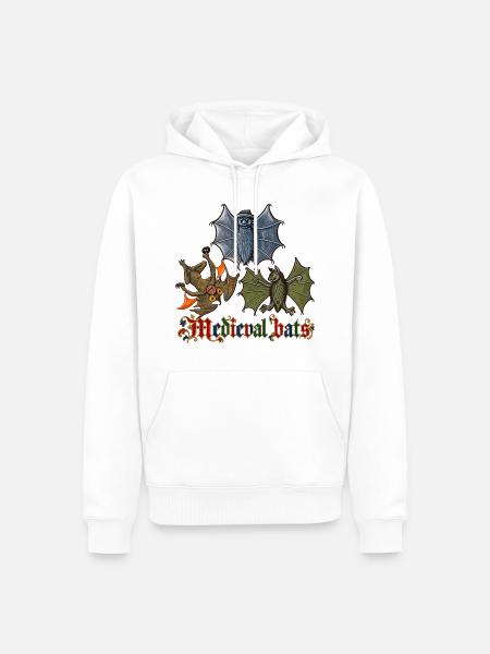 Mittelalterliche Fledermäuse - Männer Premium Bio Hoodie - Weiß