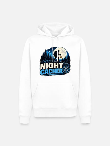 Night Cacher - Männer Premium Bio Hoodie - Weiß